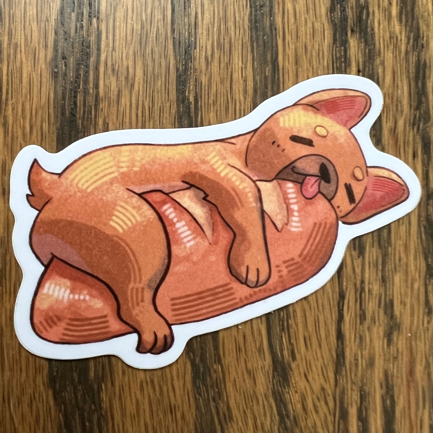Food Dogs Frenchie Bread Stickers - Die Cut