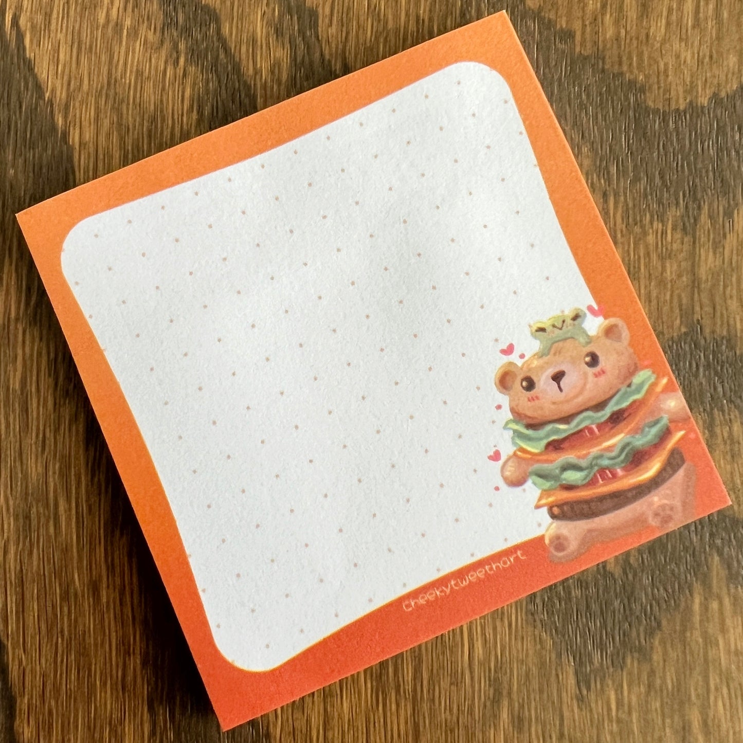 Bear Burger Food Dot Sticky Notes #NP005