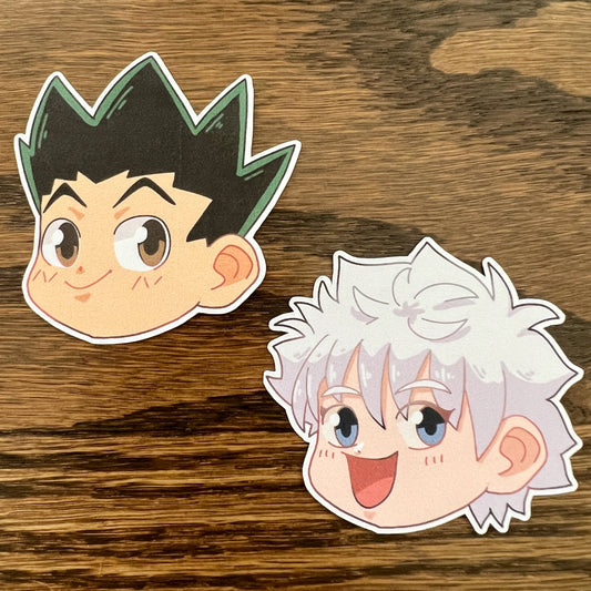 HxH Anime Chibi Stickers - Die Cut - Gon, Kilua