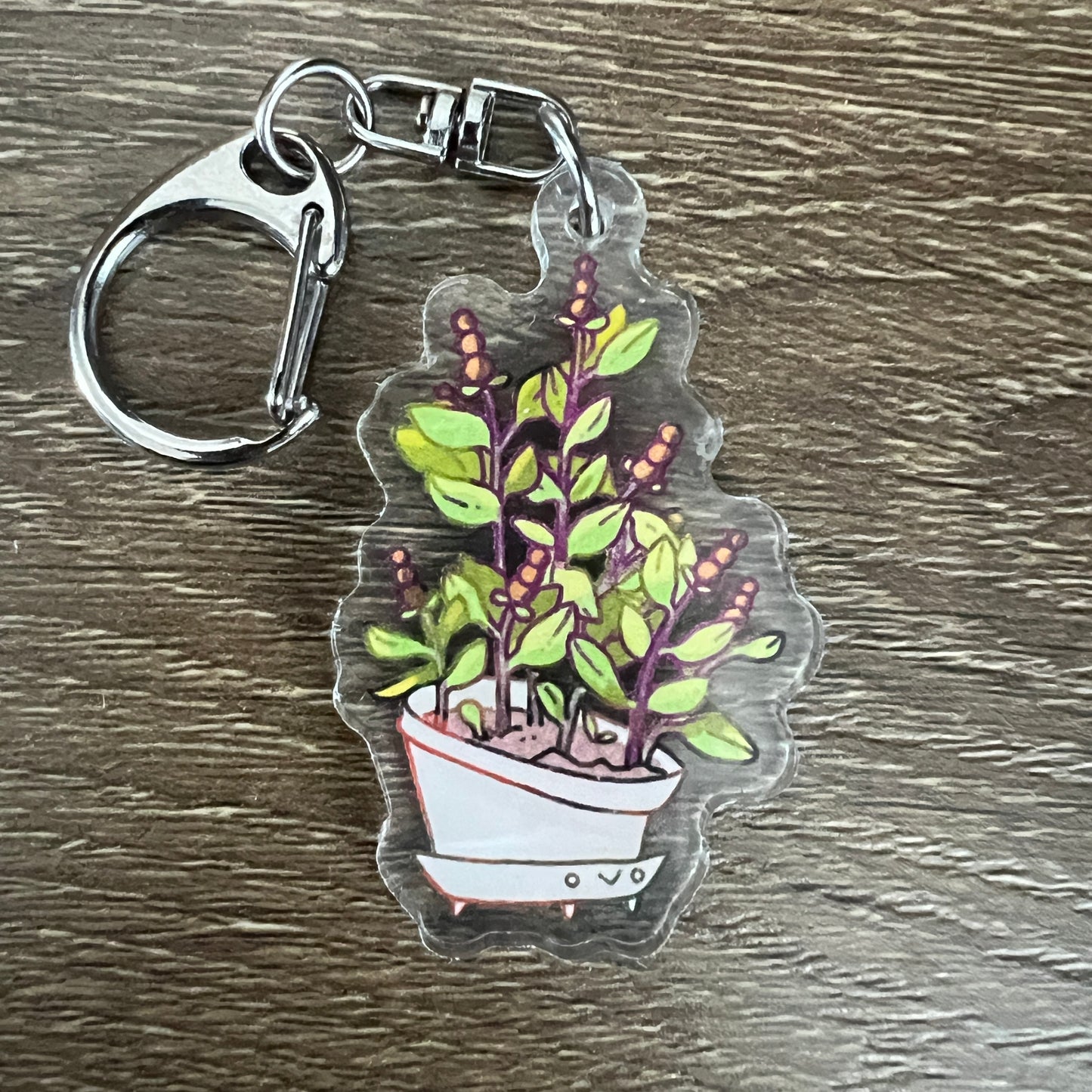 PotHead Thai Basil Plant Acrylic Charm Keychain Accessory #AC163