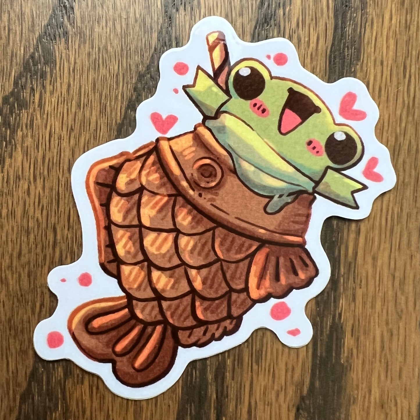 Taiyaki Ribbert Frog Stickers - Die Cut