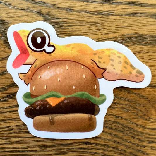 Reptile Leopard Gecko Burger Stickers - Die Cut