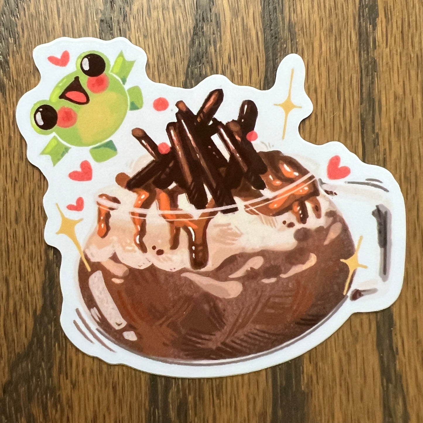 Ribbert Frog Cocoa Food Stickers - Die Cut
