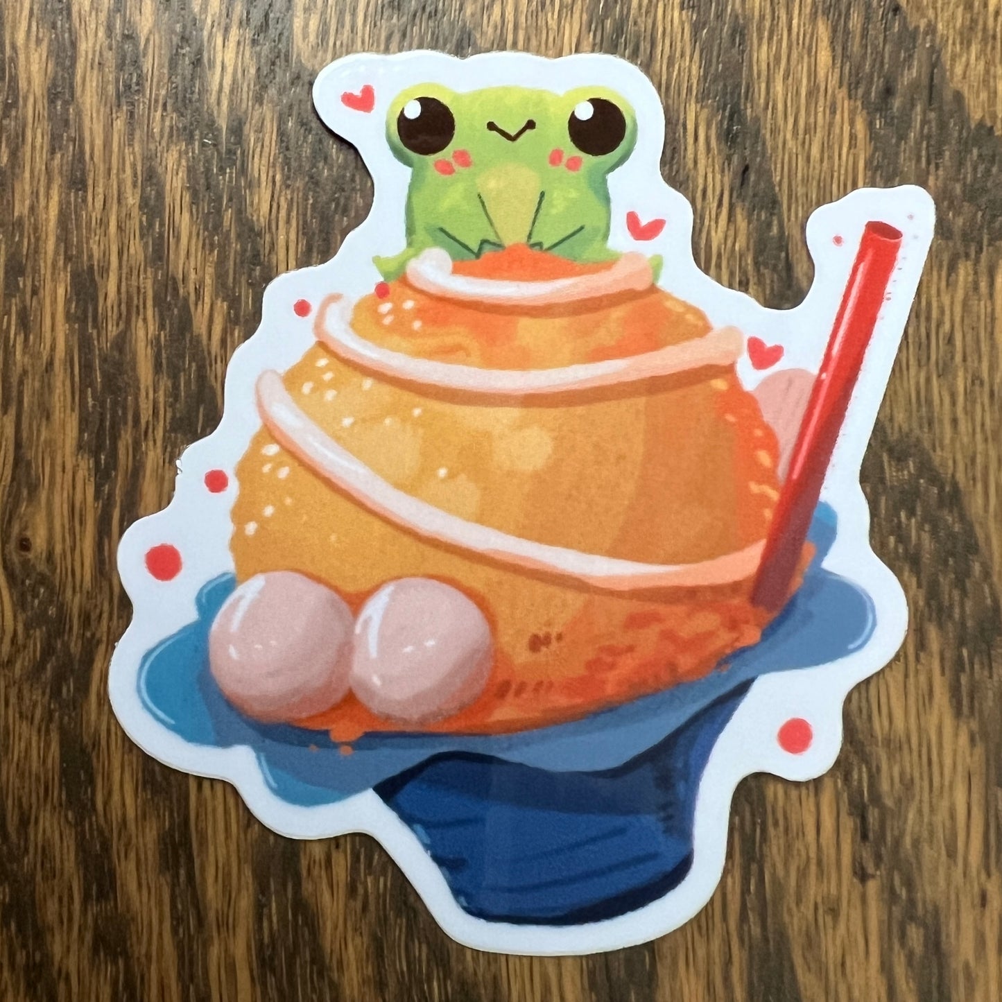 Shaved Ice Ribbert Frog Stickers - Die Cut