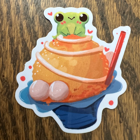 Shaved Ice Ribbert Frog Stickers - Die Cut