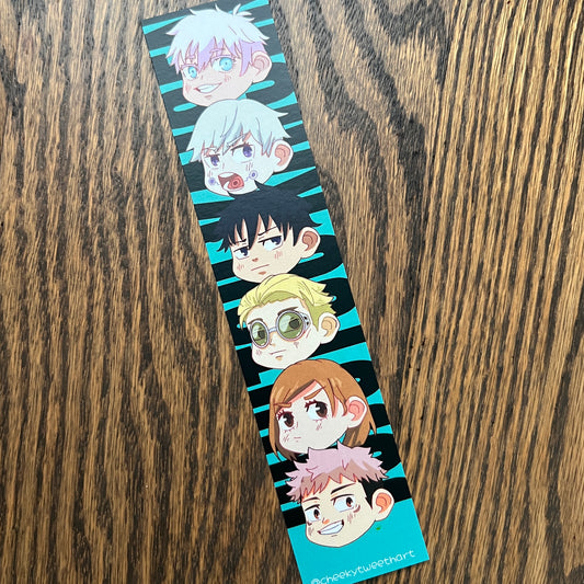 JJK Gojo, Inumaki, Megumi, Nanami, Nobara, Yuji Anime Chibi Bookmark #B010
