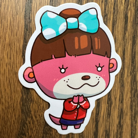 ACNH Lottie Game Otter Stickers - Die Cut