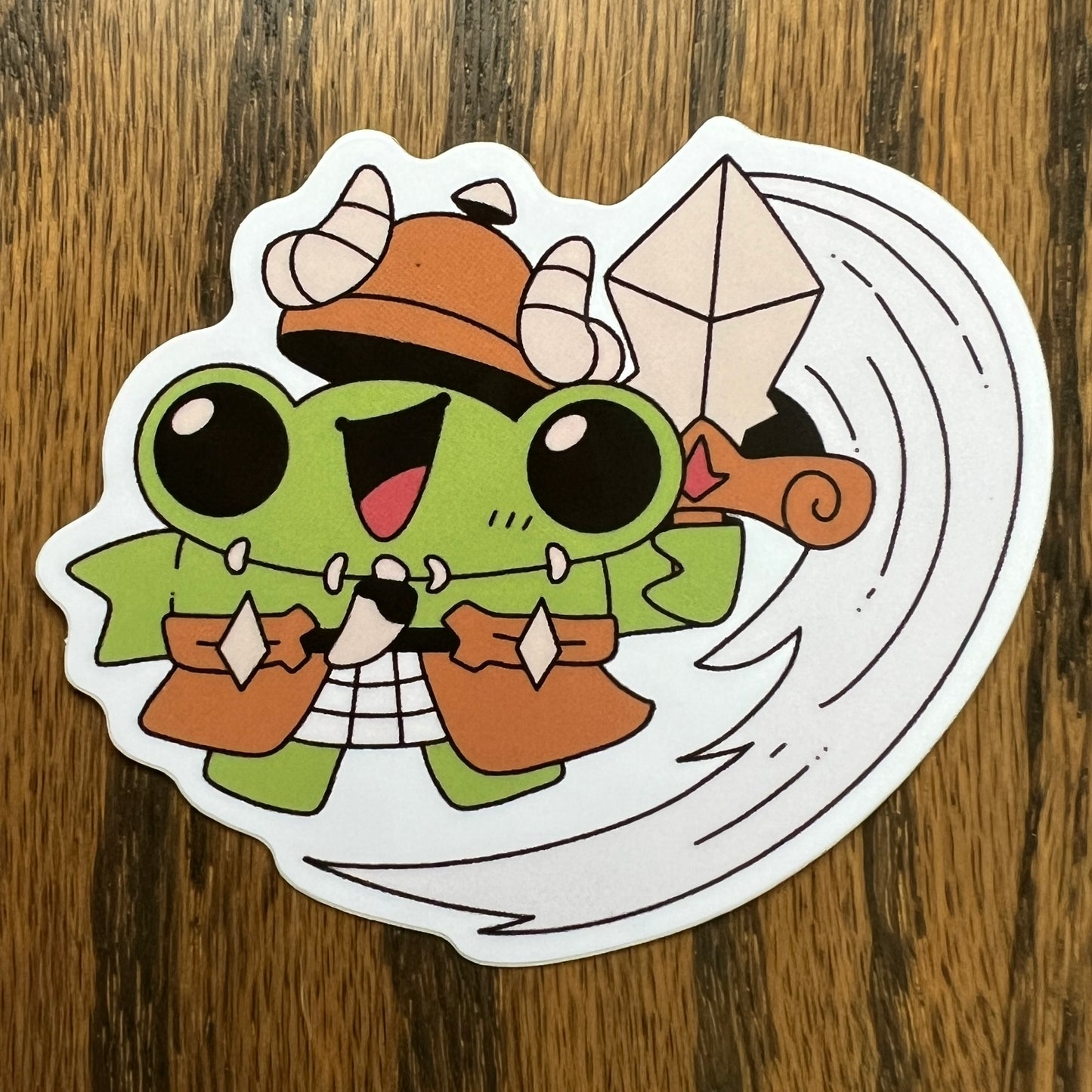 RPG Frogs Barbarian Warrior Stickers - Die Cut