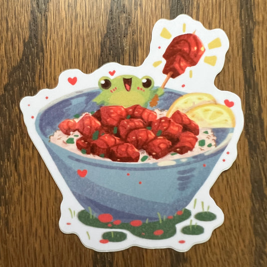 Poke Bowl Ribbert Frog Stickers - Die Cut