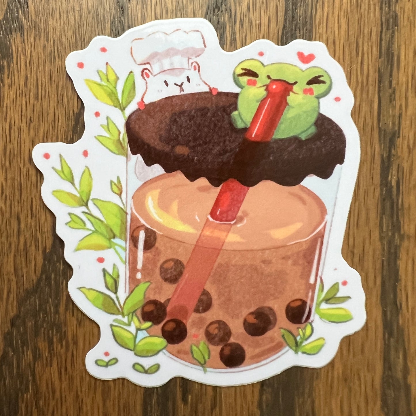 Boba Tea Drink Ribbert Frog Hamry Hamster Stickers - Die Cut