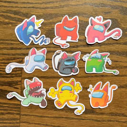 Cyberspace Cats Stickers - Die Cut
