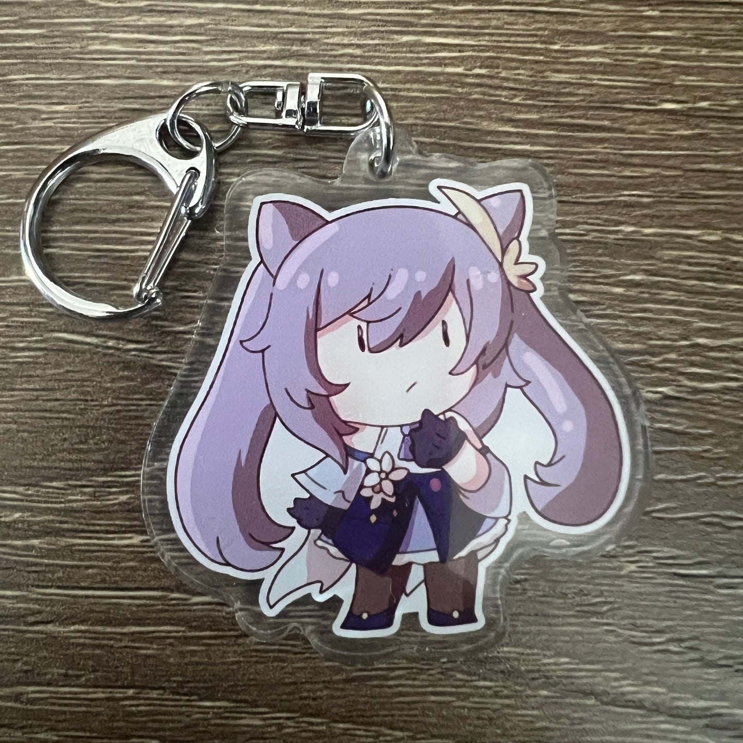 Genshin Impact Keqing Chibi Acrylic Charm Keychain Accessory #AC191