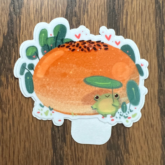 Anpan Bread Ribbert Frog Stickers - Die Cut