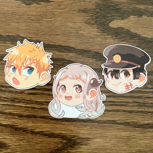 TBHK Anime Chibi Stickers - Die Cut - Hanako, Nene, Kou