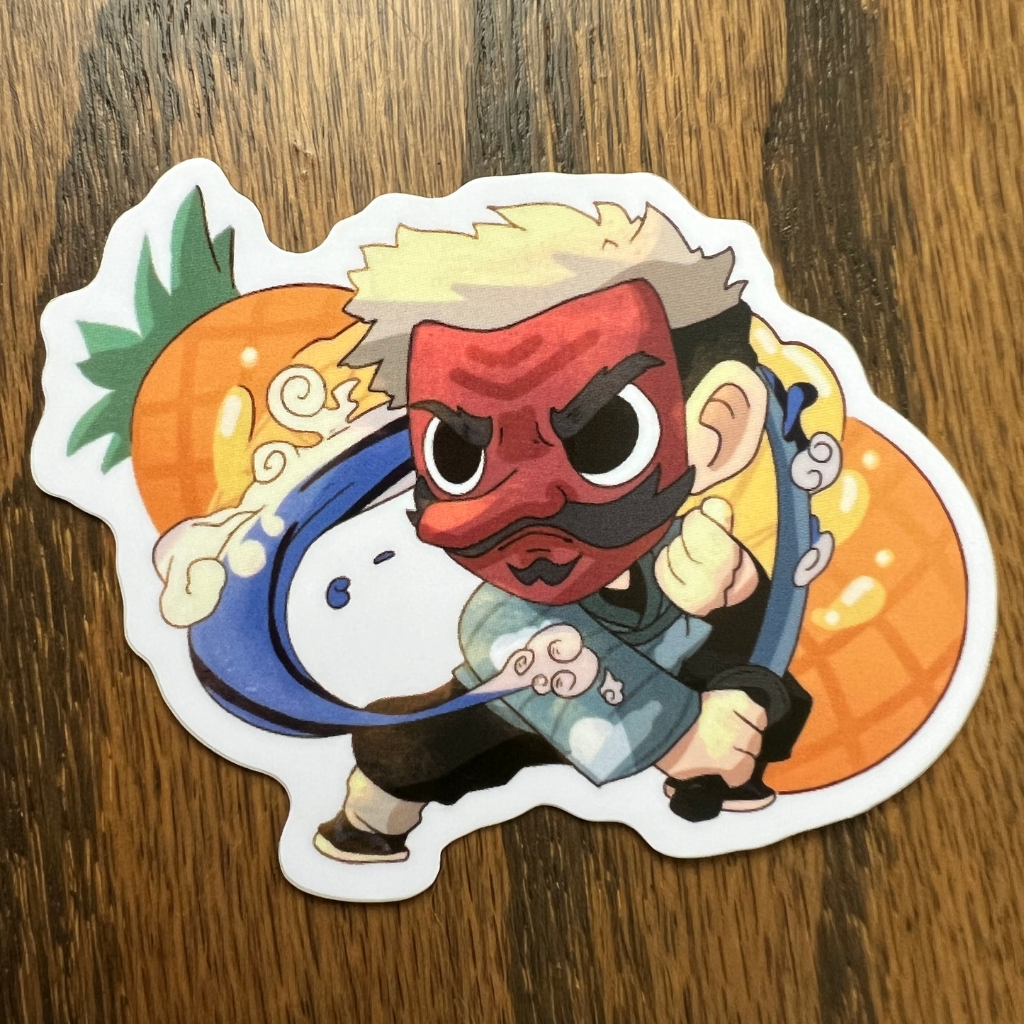 DS KNY Anime Chibi Sakochan Pineapple Fruit Slayer Stickers - Die Cut - Urokodaki