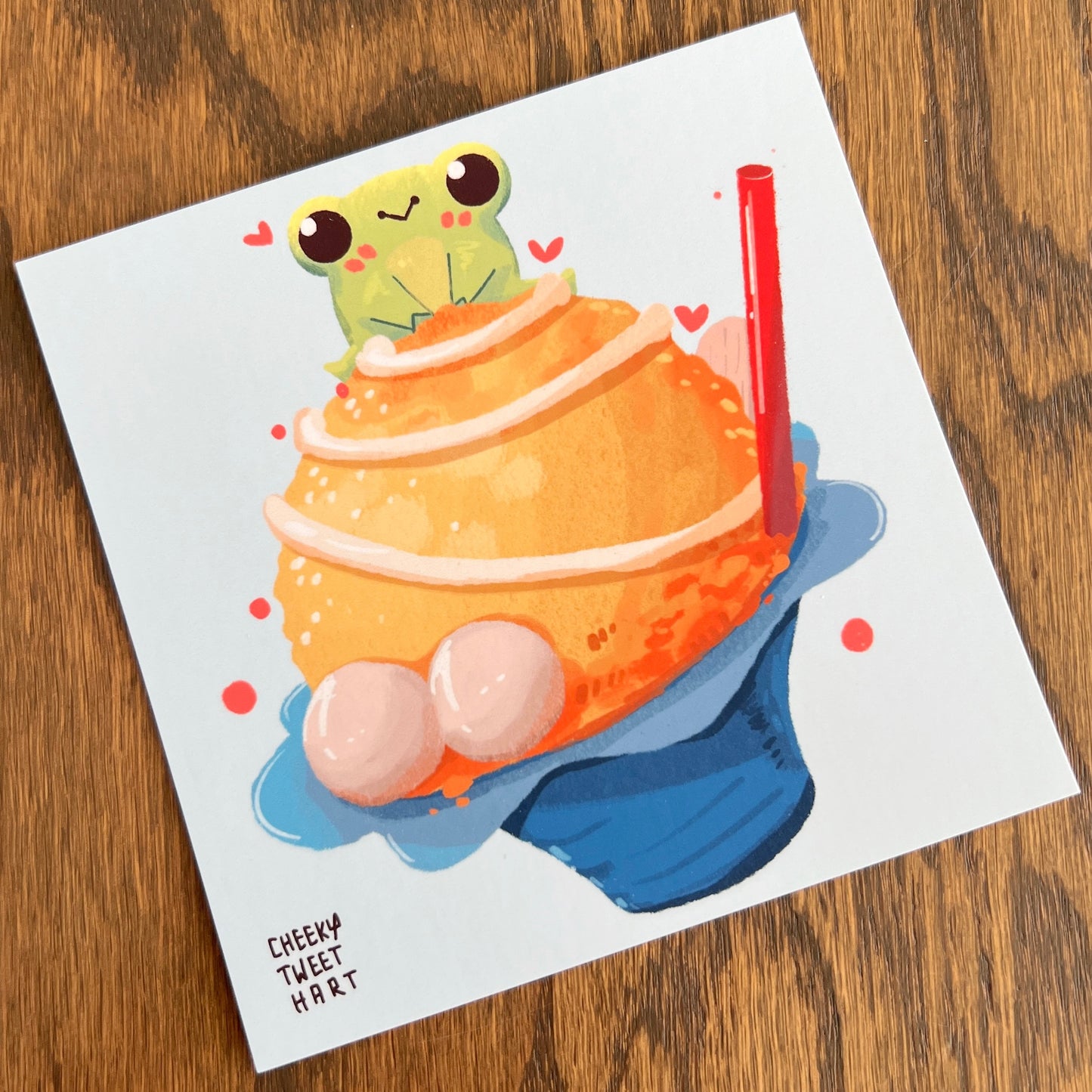 Shaved Ice Ribbert Frog Art Prints #AP325