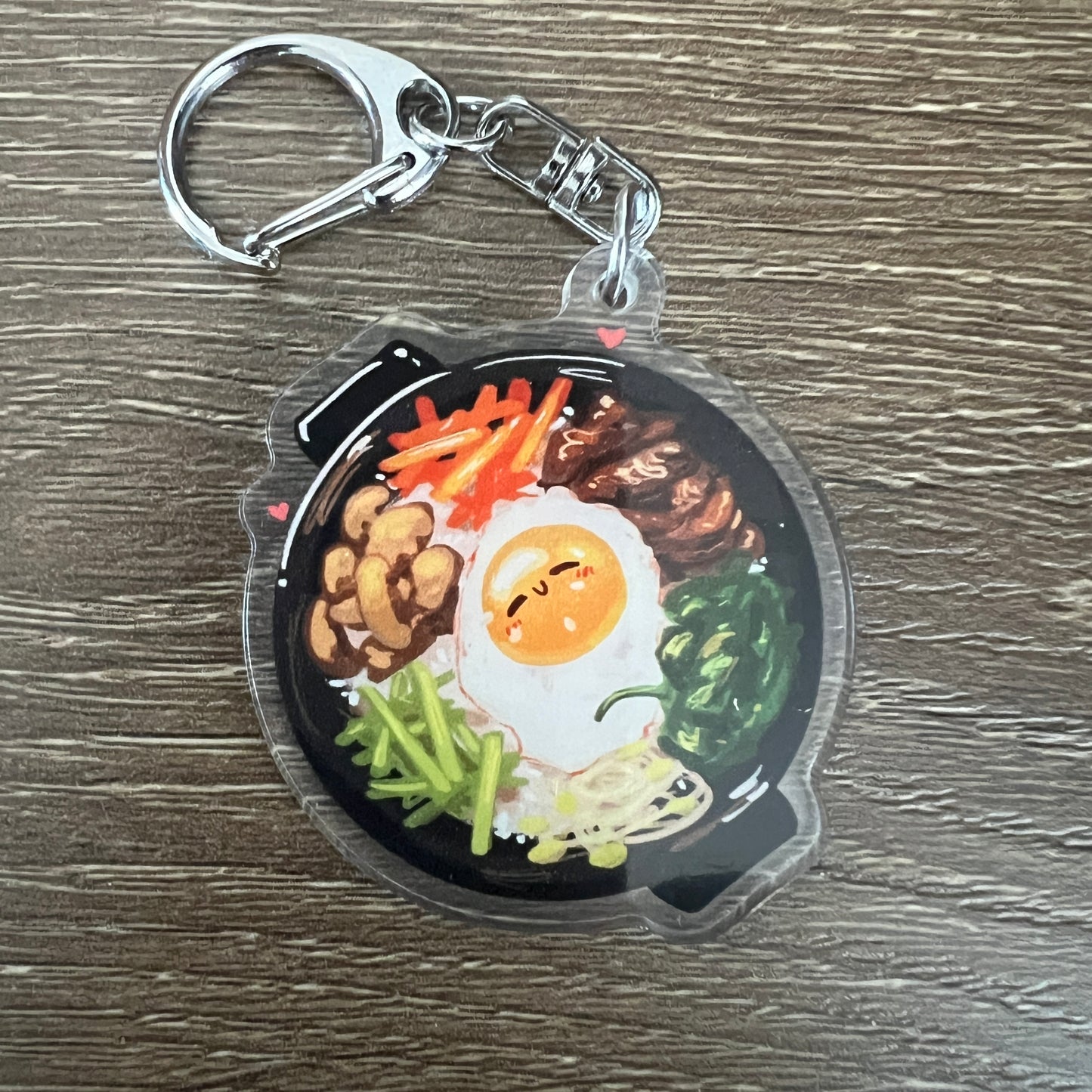 Bibimbap Food Acrylic Charm Keychain Accessory #AC137
