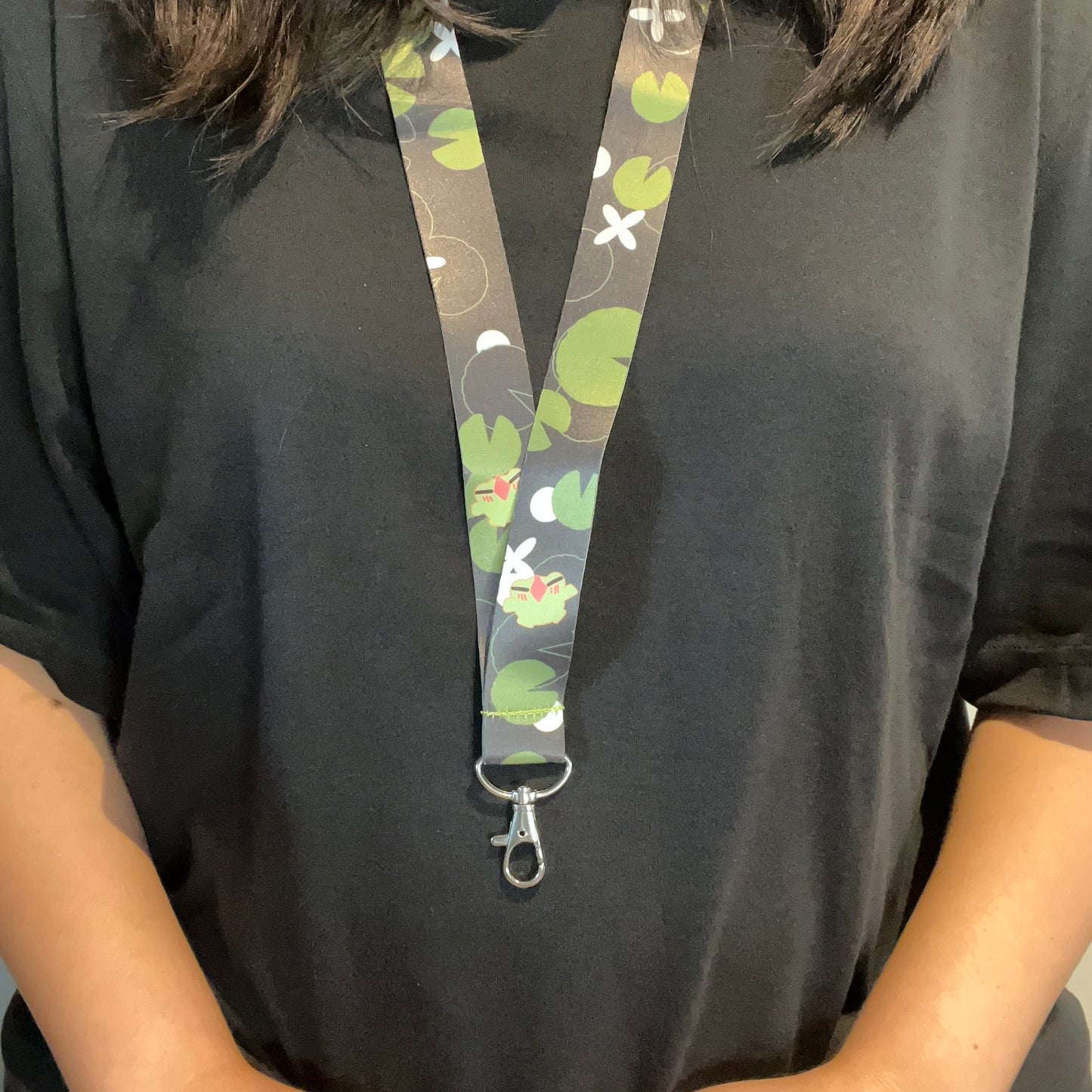 Lily Pad Ribbert Frog Lanyard