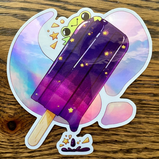 Galaxy Popsicle Ribbert Frog Stickers - Die Cut