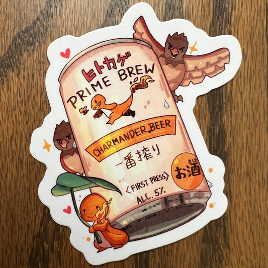 PKMN Anime Charmchan Beer Stickers - Die Cut