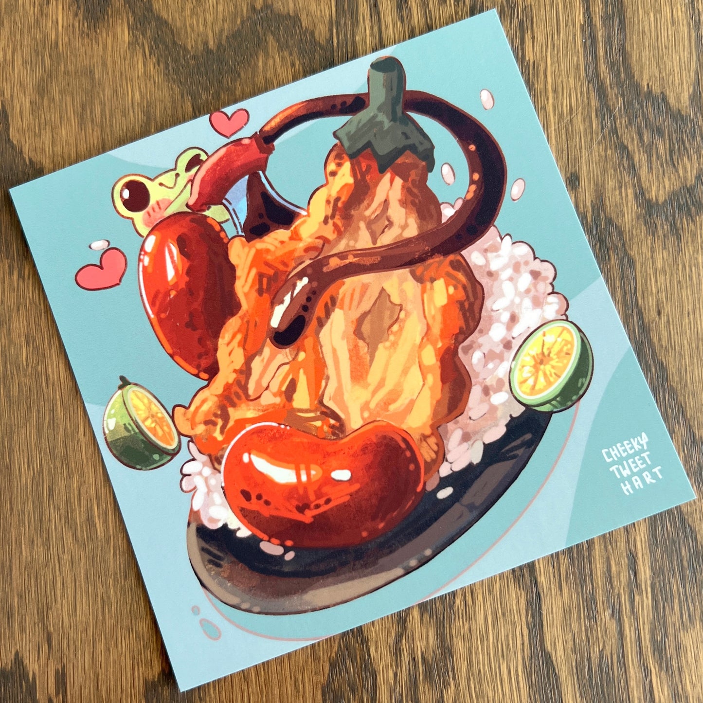 Pinoy Eggplant Dish Ribbert Frog Art Prints #AP314