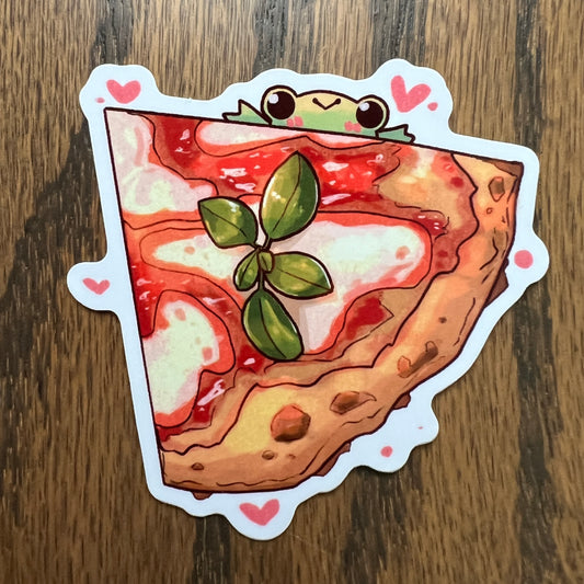 Ribbert Frog Pizza Food Stickers - Die Cut
