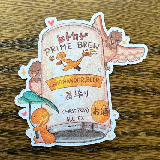 PKMN Anime Charmchan Beer Stickers - Die Cut
