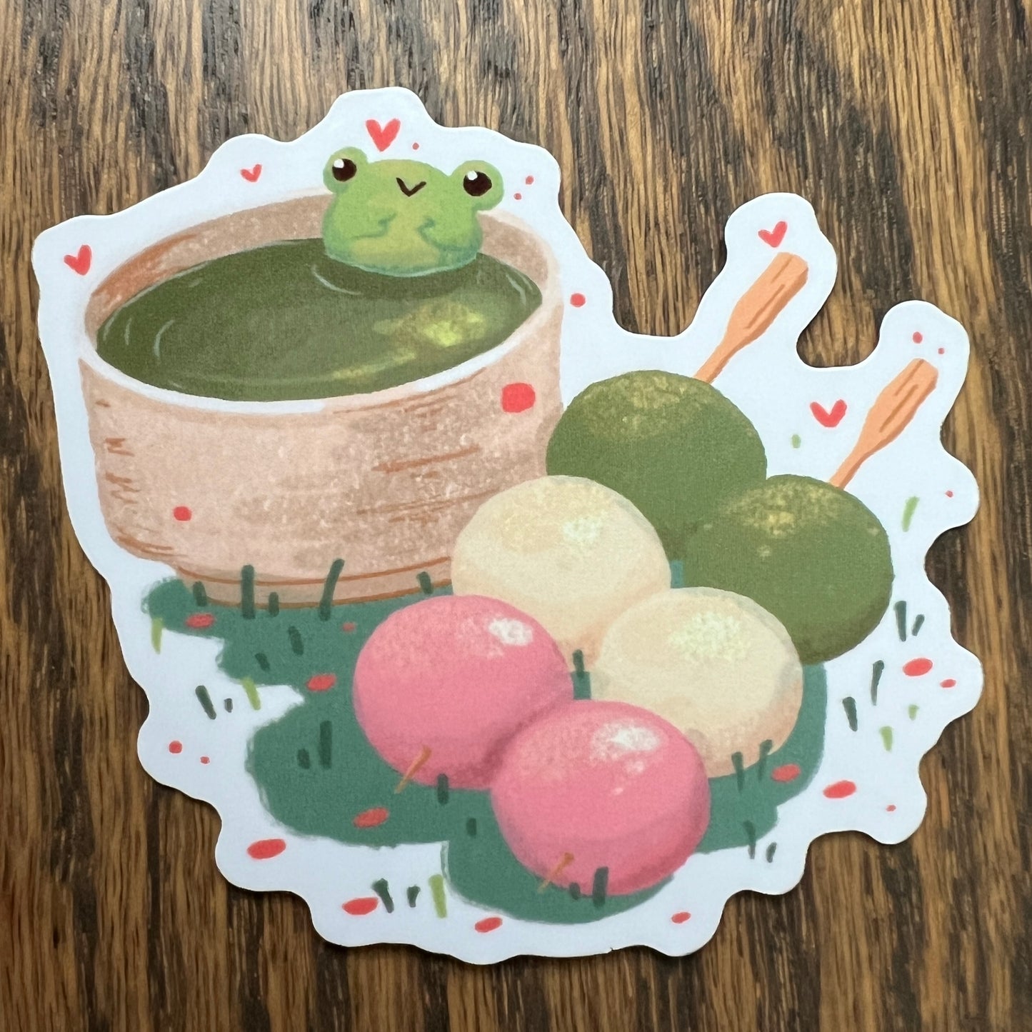 Dango Ribbert Frog Stickers - Die Cut