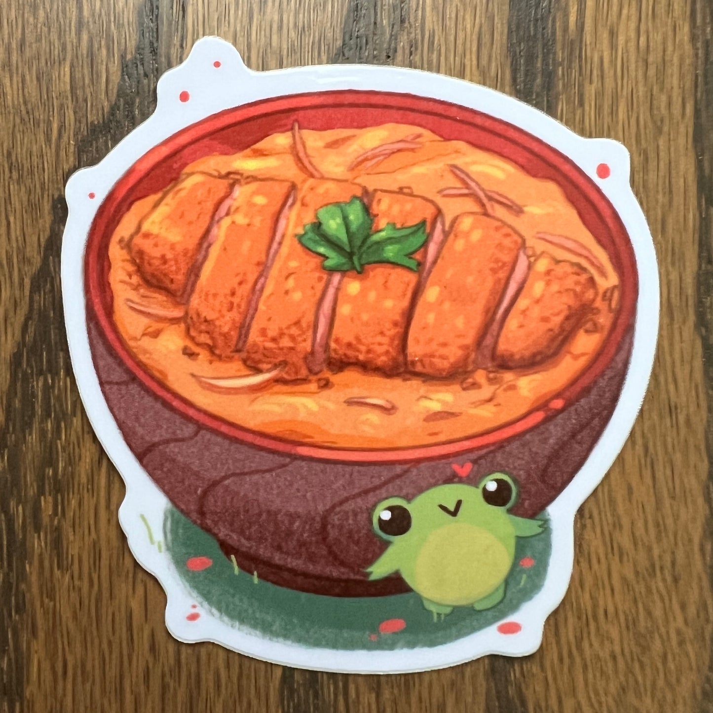 Katsudon Ribbert Frog Stickers - Die Cut