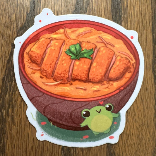 Katsudon Ribbert Frog Stickers - Die Cut