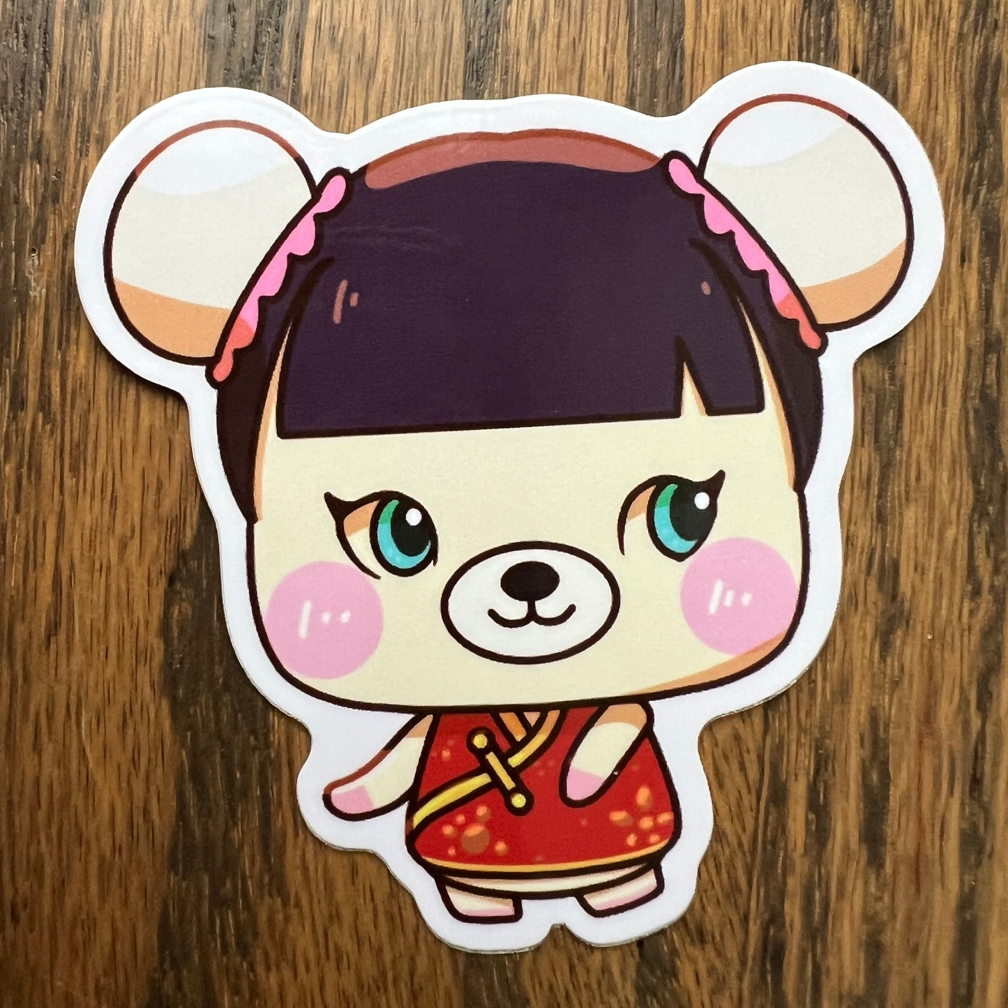 ACNH Pekoe Game Bear Stickers - Die Cut
