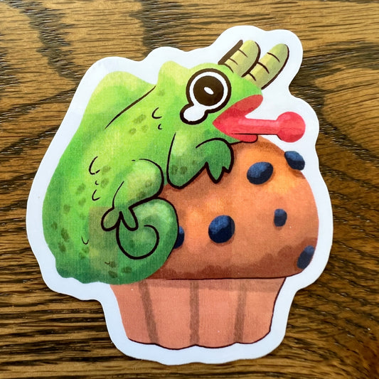 Reptile Chameleon Muffin Stickers - Die Cut