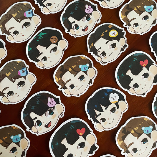 BTS Kpop Boys Stickers - Die Cut - Hoseok, Park Jimin, Seokjin, Jeongguk, Namjoon, Yoongi, Taehyung