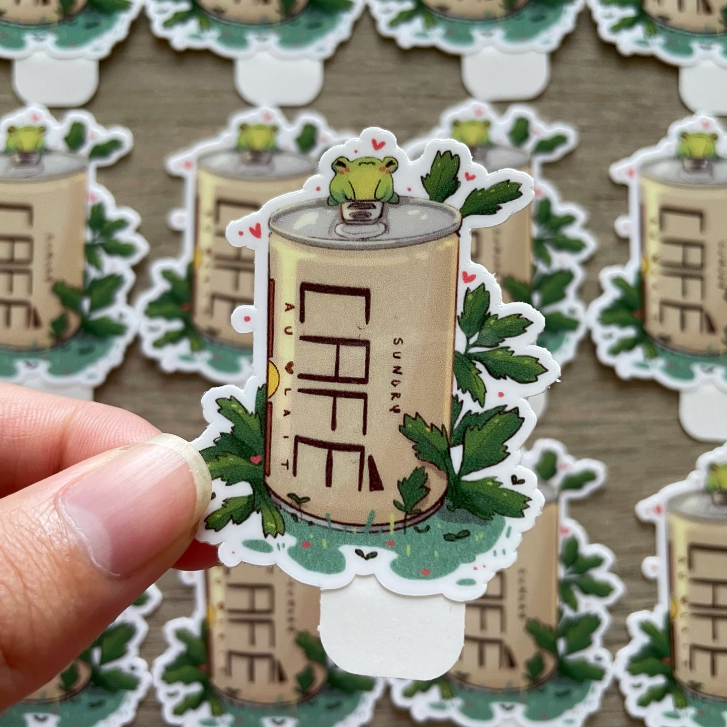 Coffee Ribbert Frog Stickers - Die Cut