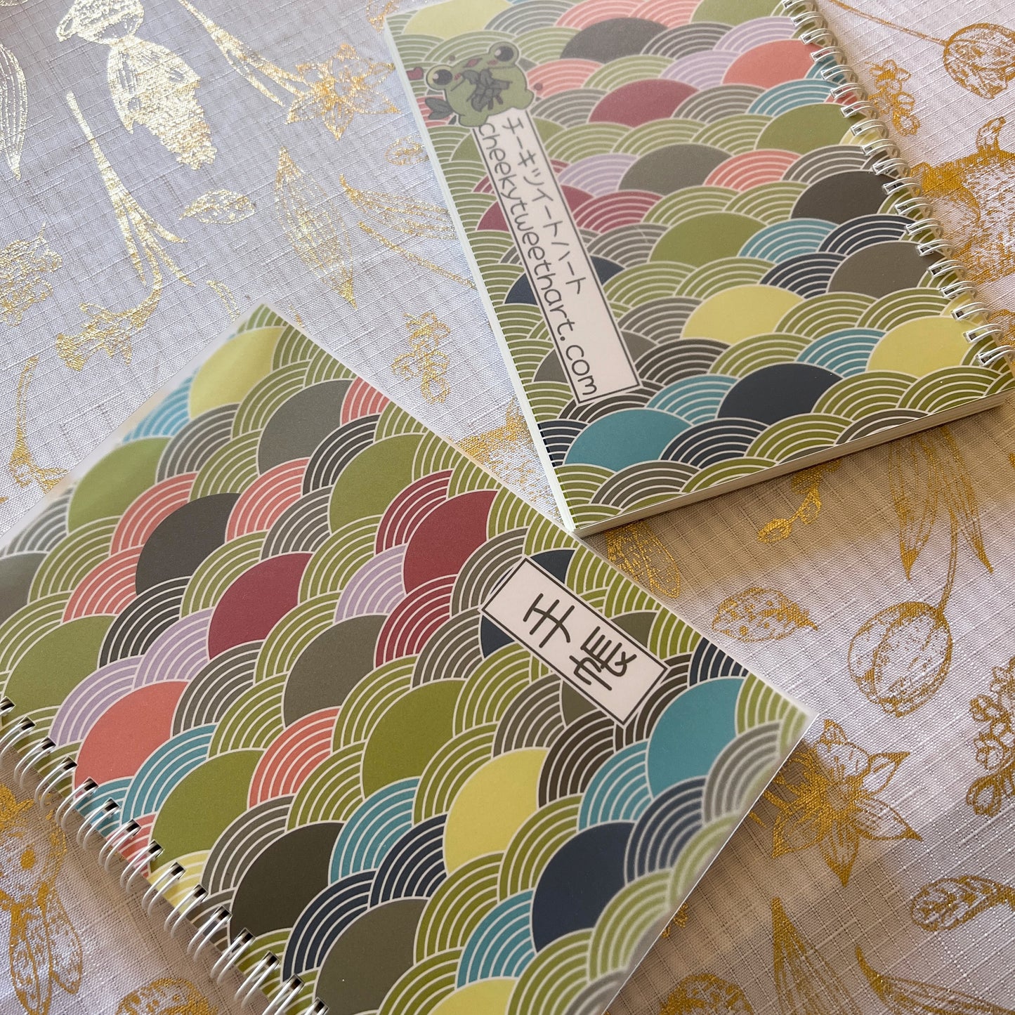 Tea Scale Green Dot-Page Notebook #NB004