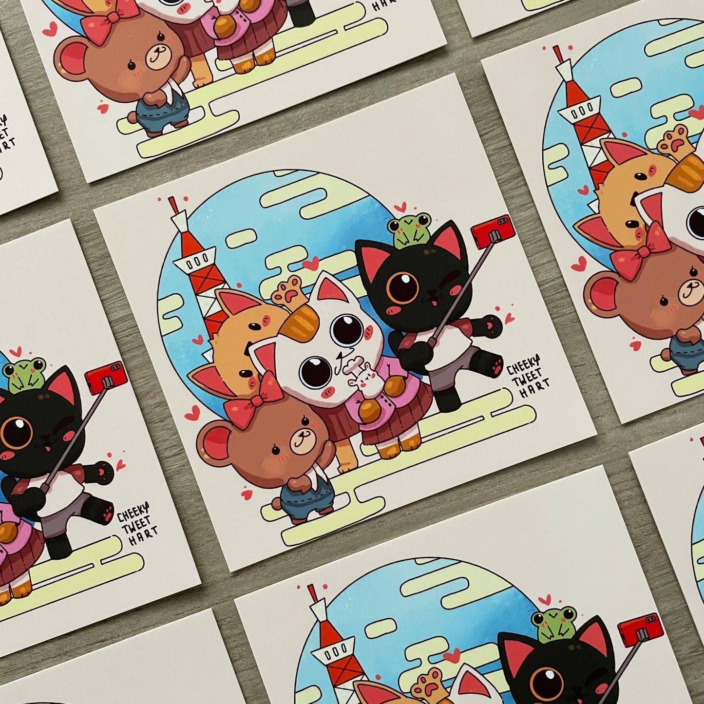 School Trip Ribbert Frog Hamry Hamster Meowy Cat Purrscilla Cat Koma Bear Princess Dog Art Prints #AP044