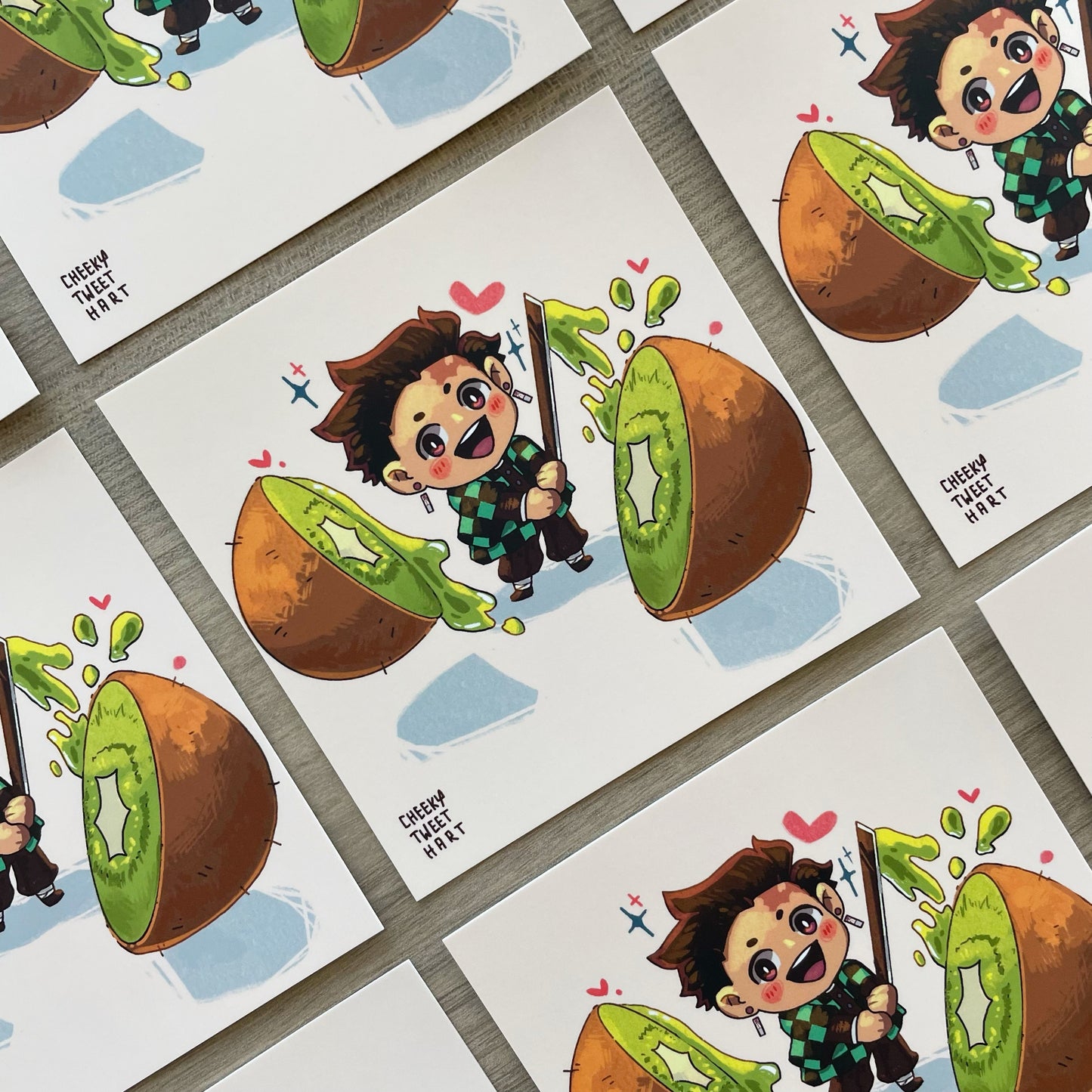 DS KNY Anime Chibi Tanjiro Kiwi Fruit Slayer Art Prints #AP064