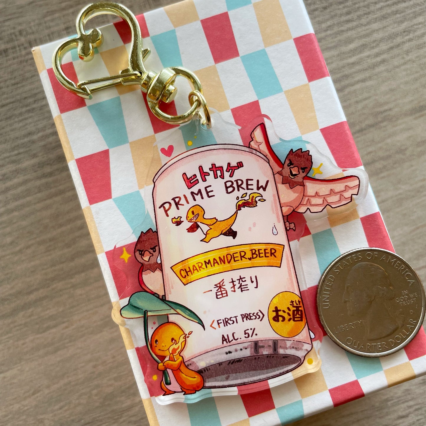 PKMN Anime Charmchan Beer Acrylic Charm Keychain Accessory #AC002