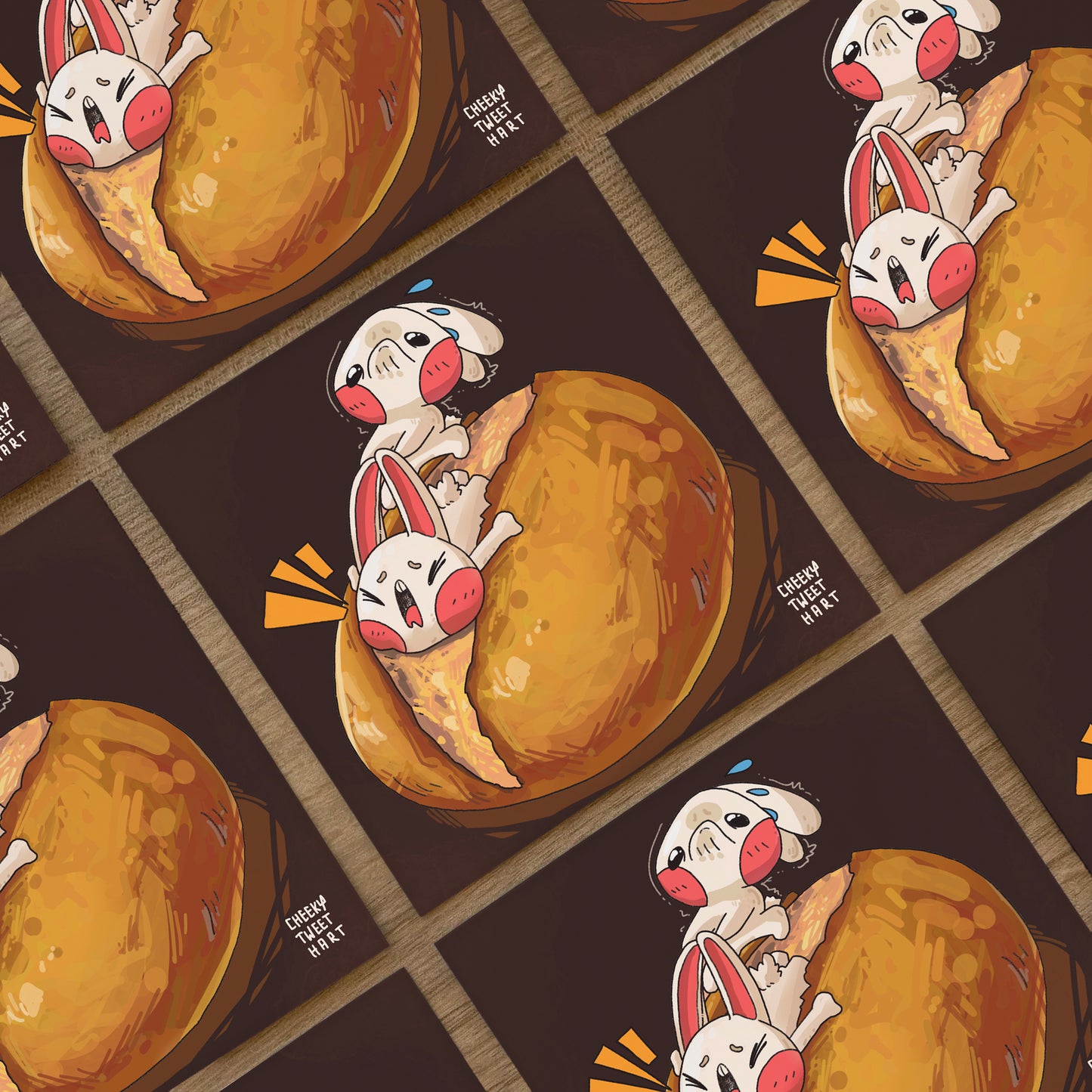 Silly Buns Crumb Dough Bunny Rabbit Art Prints - Patreon Limited Edition 22 Nov #AP1017