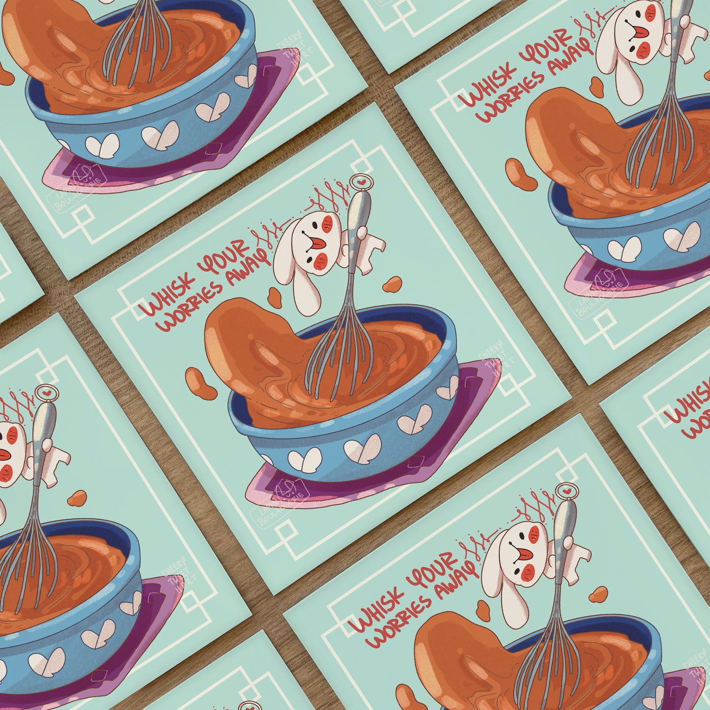 Whisk Your Worries Away Crumb Bunny Rabbit Art Prints #AP145