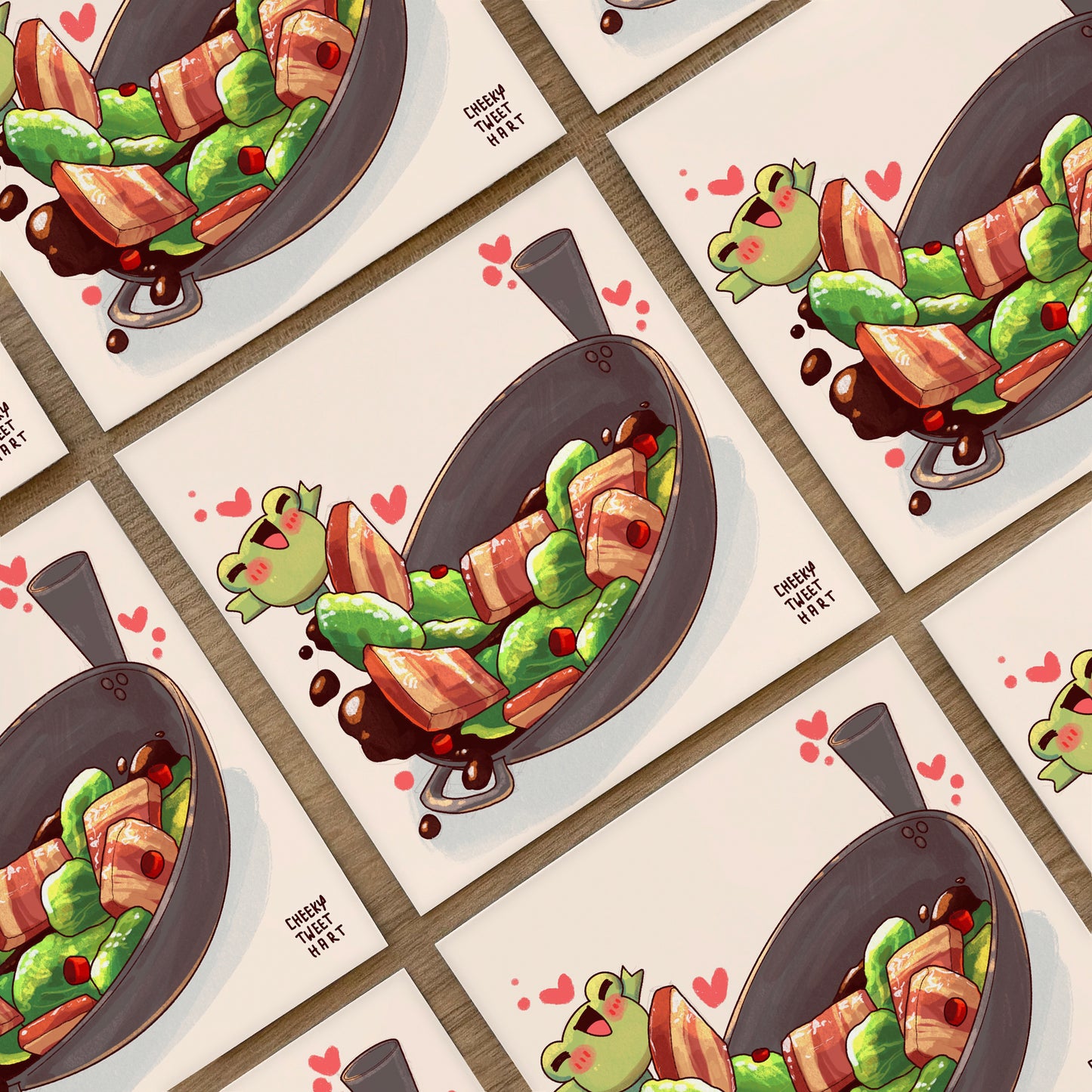 Stir Fry Ribbert Frog Art Prints #AP135