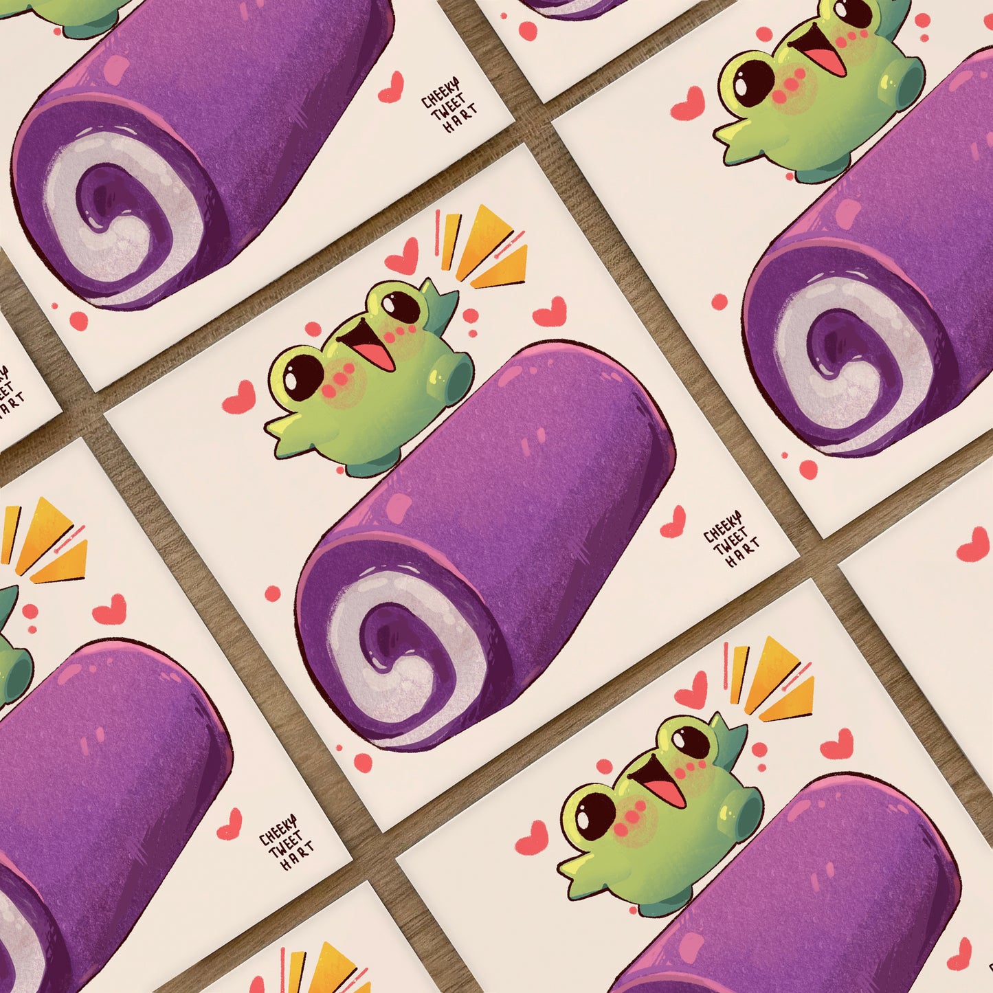 Ube Roll Ribbert Frog Cake Art Prints #AP086