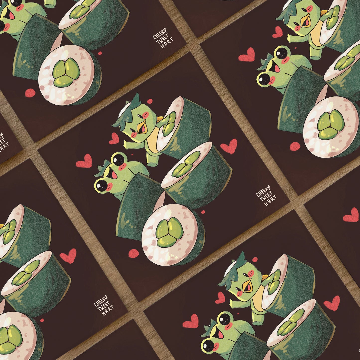 Kappa Maki Ribbert Frog Japanese Food Art Prints #AP103