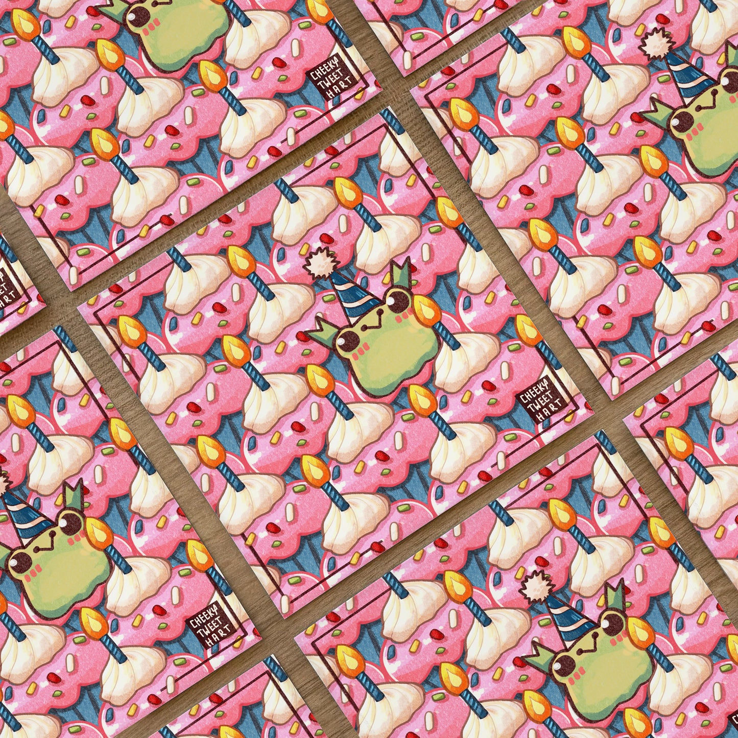 Celebration Cupcake Ribbert Frog Art Prints - Patreon Limited Edition 21 Sep #AP1003