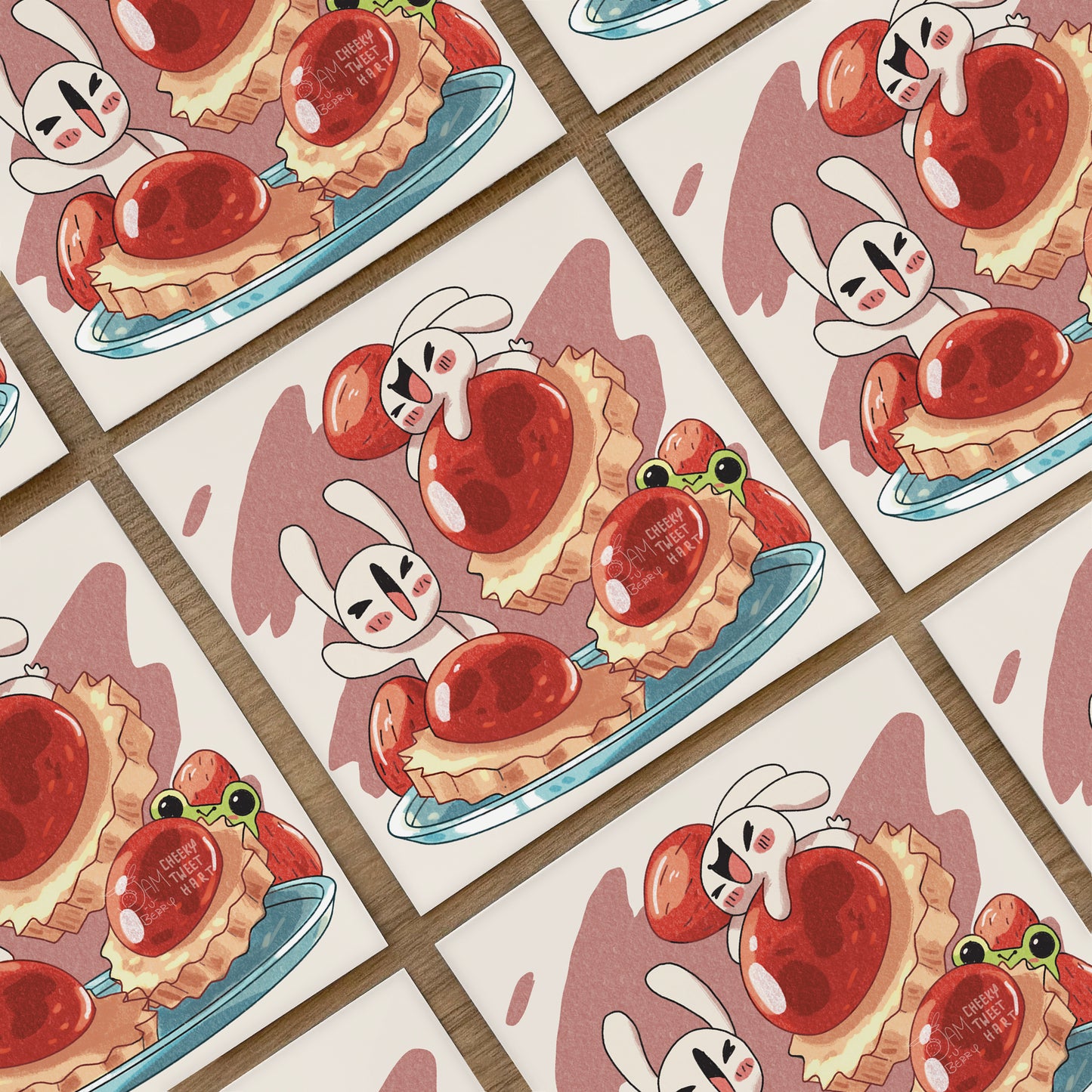 Jam Tarts Ribbert Frog Crumb Dough Bunny Rabbit Art Prints #AP160