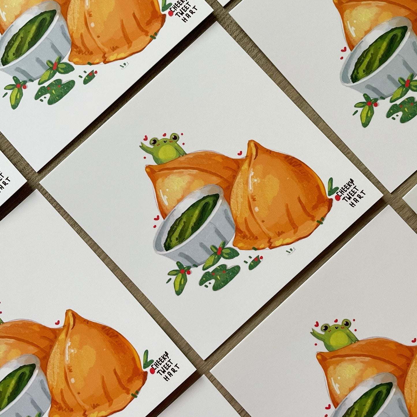 Samosa Ribbert Frog Art Prints #AP042