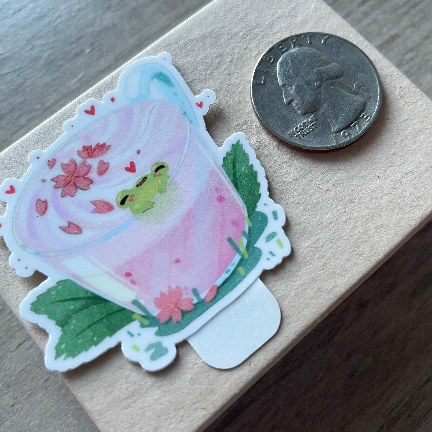 Sakura Latte Ribbert Frog Stickers - Die Cut