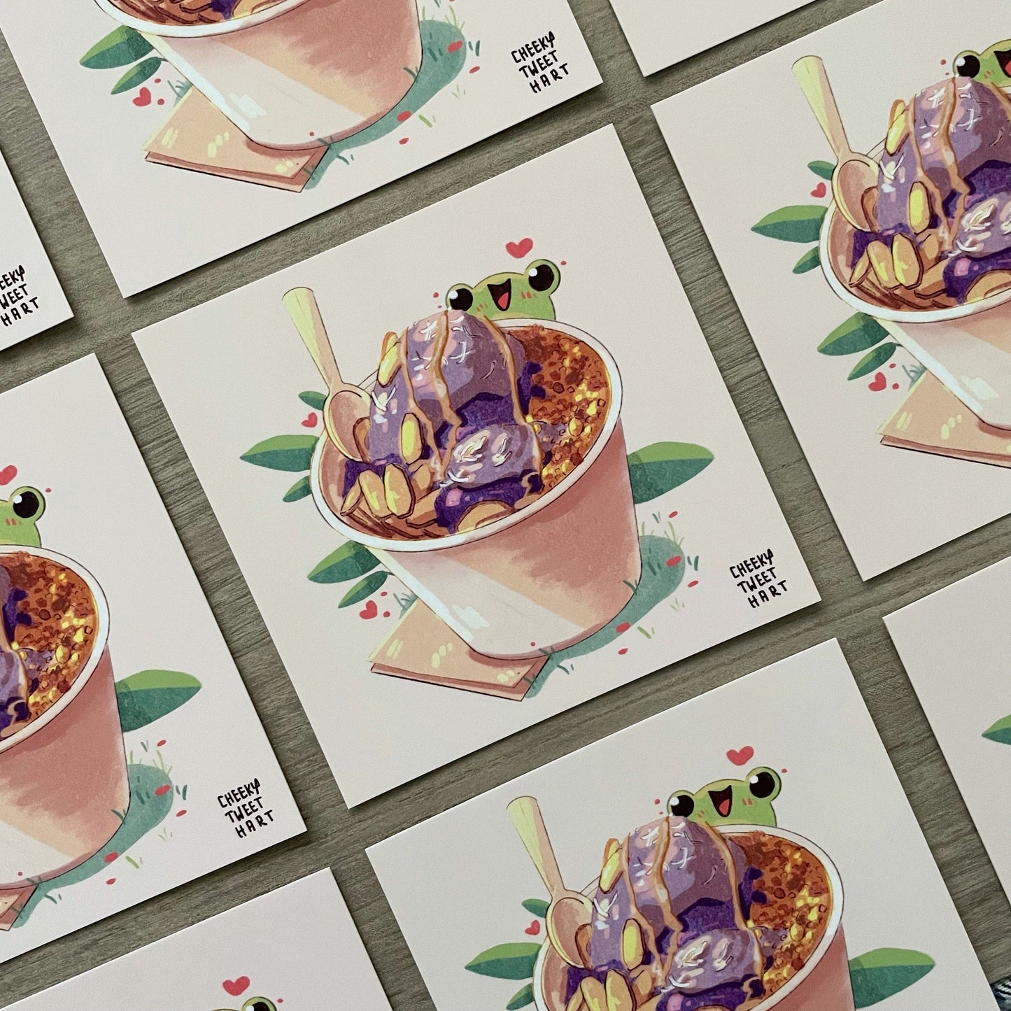 Ice Cream Ribbert Frog Art Prints #AP022