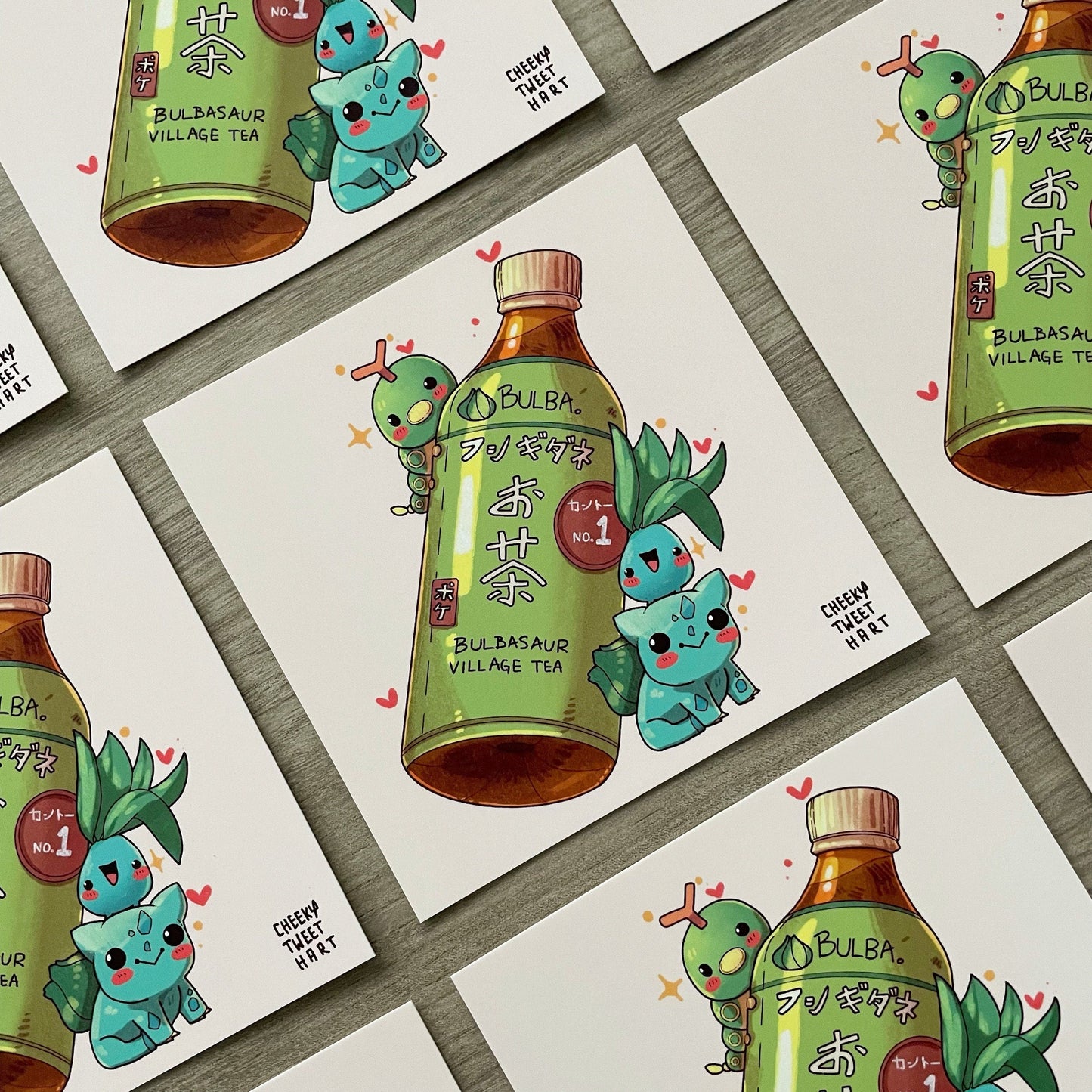 PKMN Anime Bulbachan Tea Art Prints #AP005