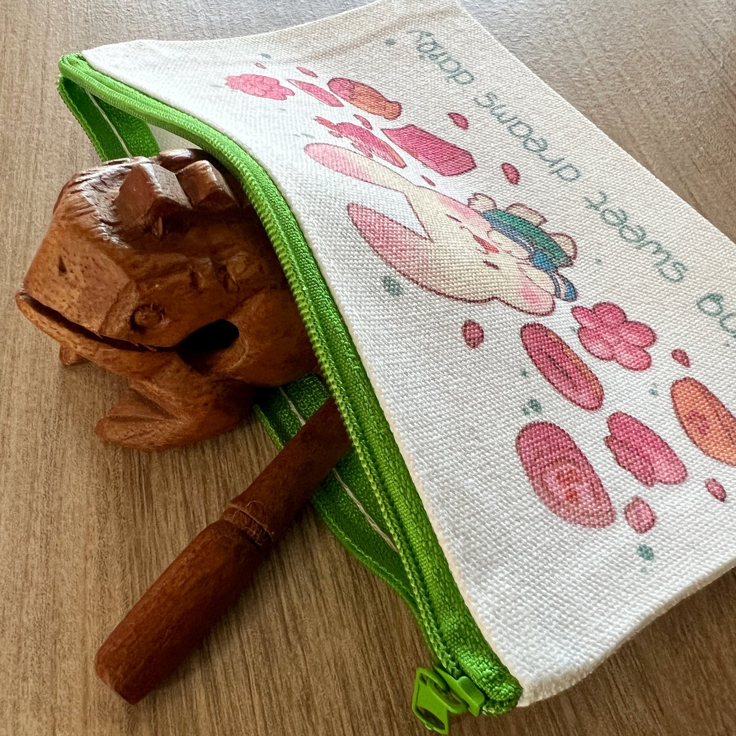 Sakurabbit Dreamery Bean Bloom Bunny Rabbit Zipper Pouch #POU001